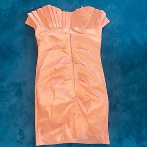 Iridescent seashell rose colored sleeveless dress